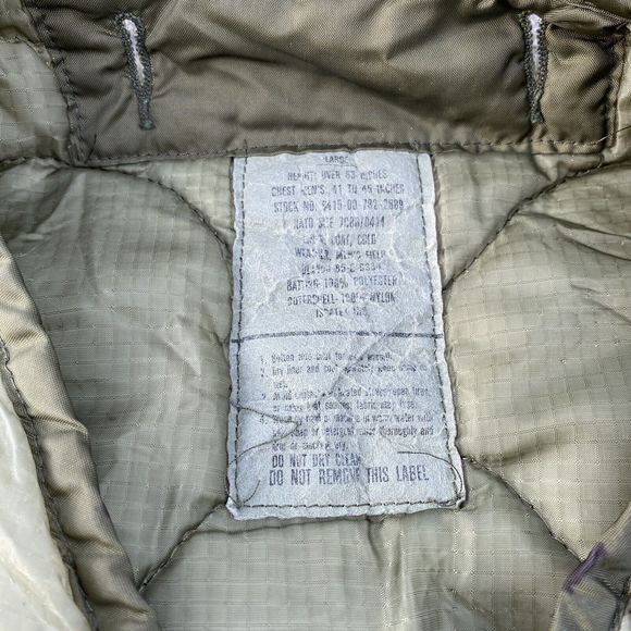 Vintage US Military Cold Weather Liner Mens Large Vietnam - Picture 3 of 5